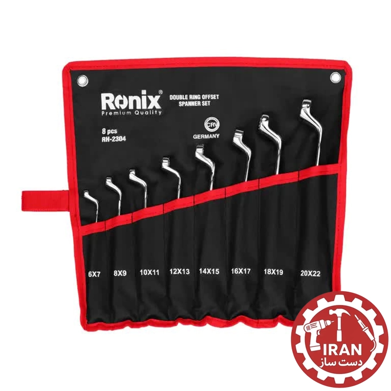 آچار سری 8 عددی دو سر رینگ کیفی مدل  RH-2304  (NA)   برند رونیکس