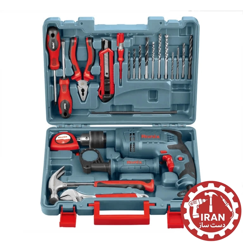 کیت دریل برقی چکشی 13 میلی متری مدل  RS-0001 (2.42)   برند رونیکس