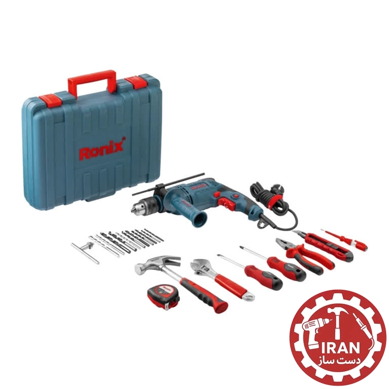 کیت دریل برقی چکشی 13 میلی متری مدل  RS-0001 (2.42)   برند رونیکس