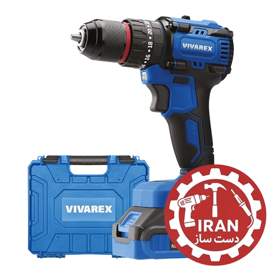 دریل چکشی شارژی ٢ باطری موتور براشلس 20 ولت VR2010-BLX
