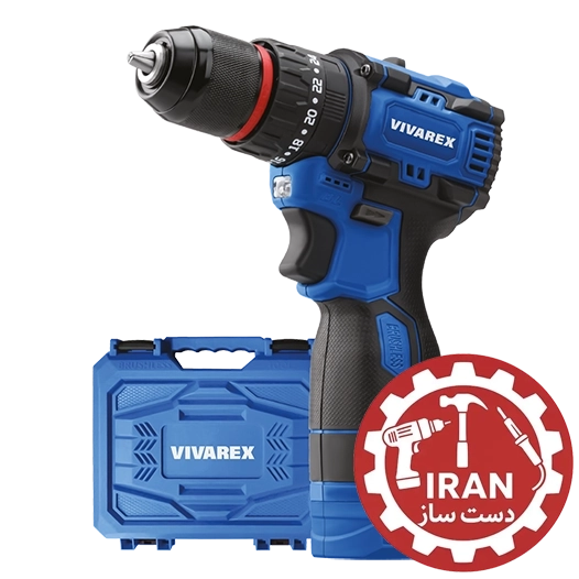 دریل چکشی شارژی ٢ باطری موتور براشلس 16.8ولت  VR1608-BLX